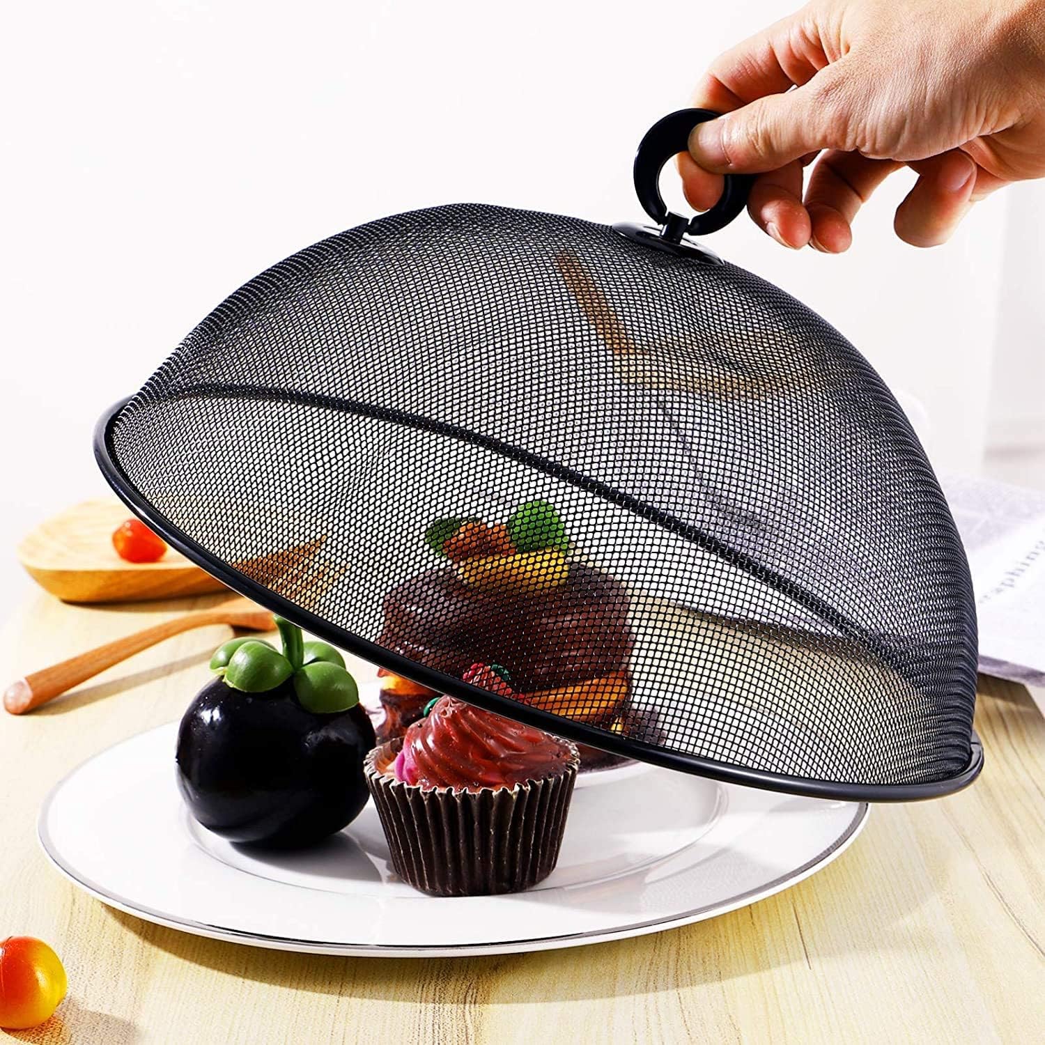 Metal Mesh Food Cover, Food Lid Anti Fly Bugs Mosquitoes for Outdoor