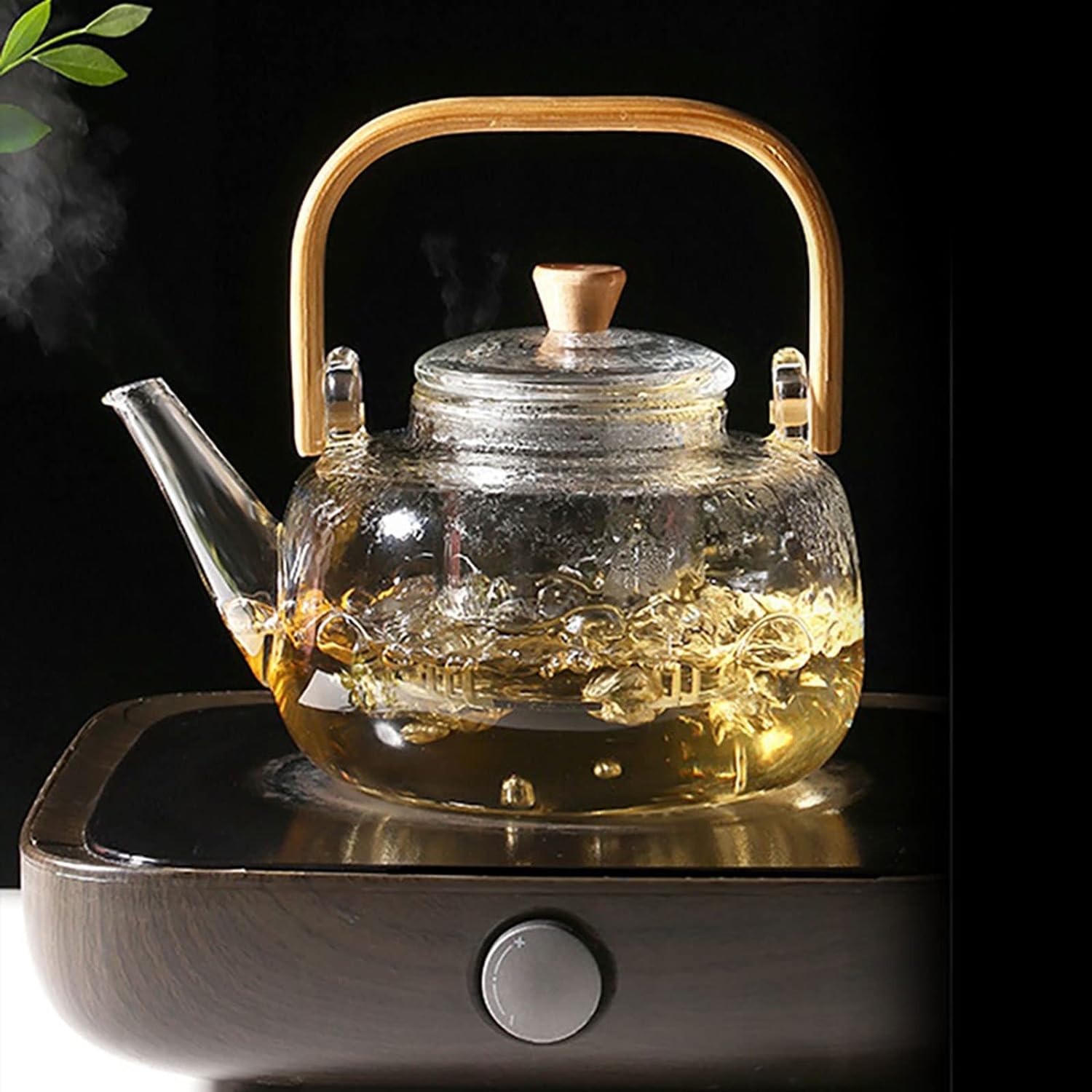 Resistant Glass Teapot Clear Tea Pot with Infuser for Flower Tea Portable 800ml