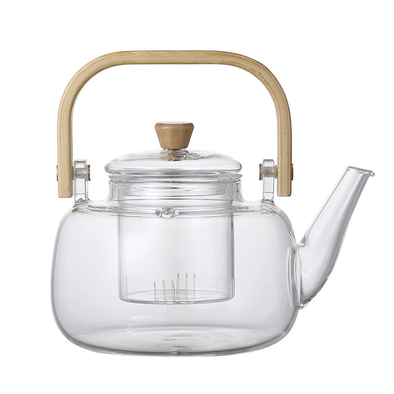 Resistant Glass Teapot Clear Tea Pot with Infuser for Flower Tea Portable 800ml