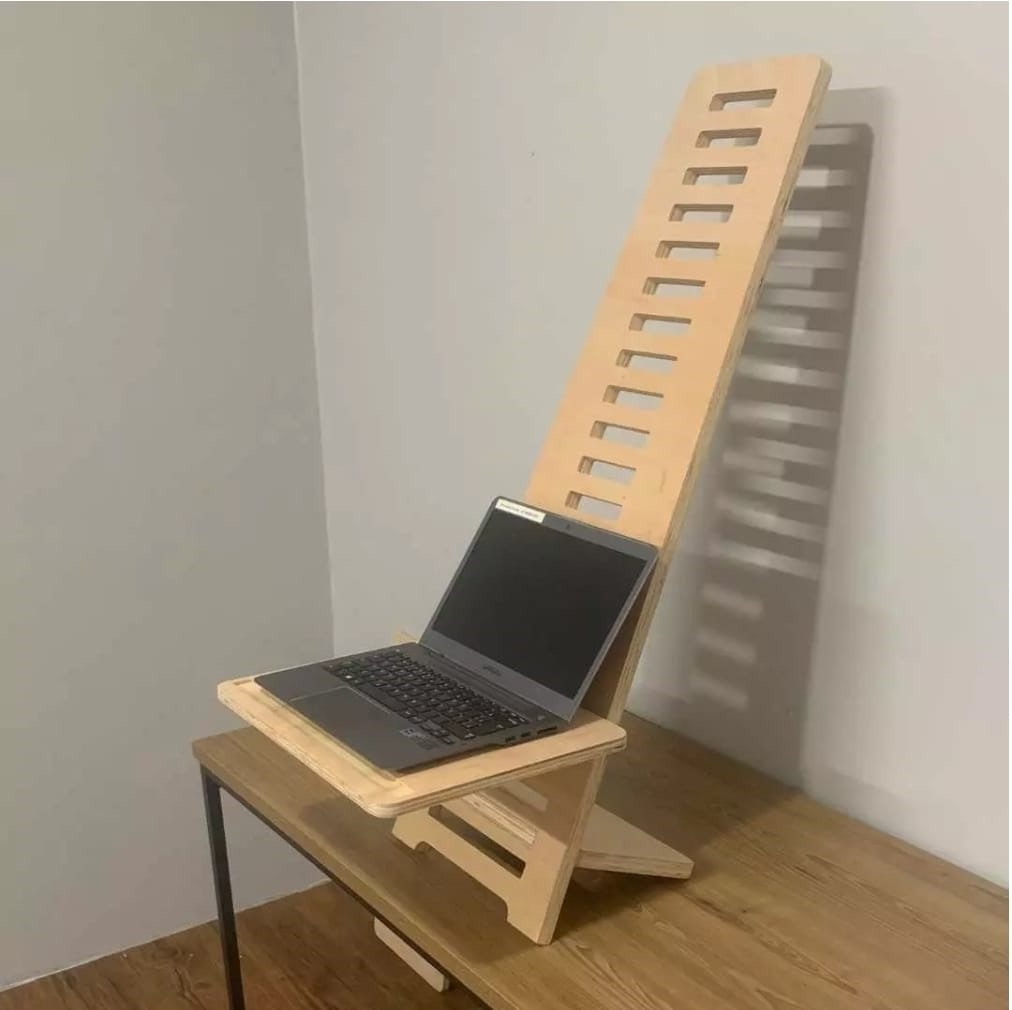 Wooden Laptop Stand with Adjustable Height