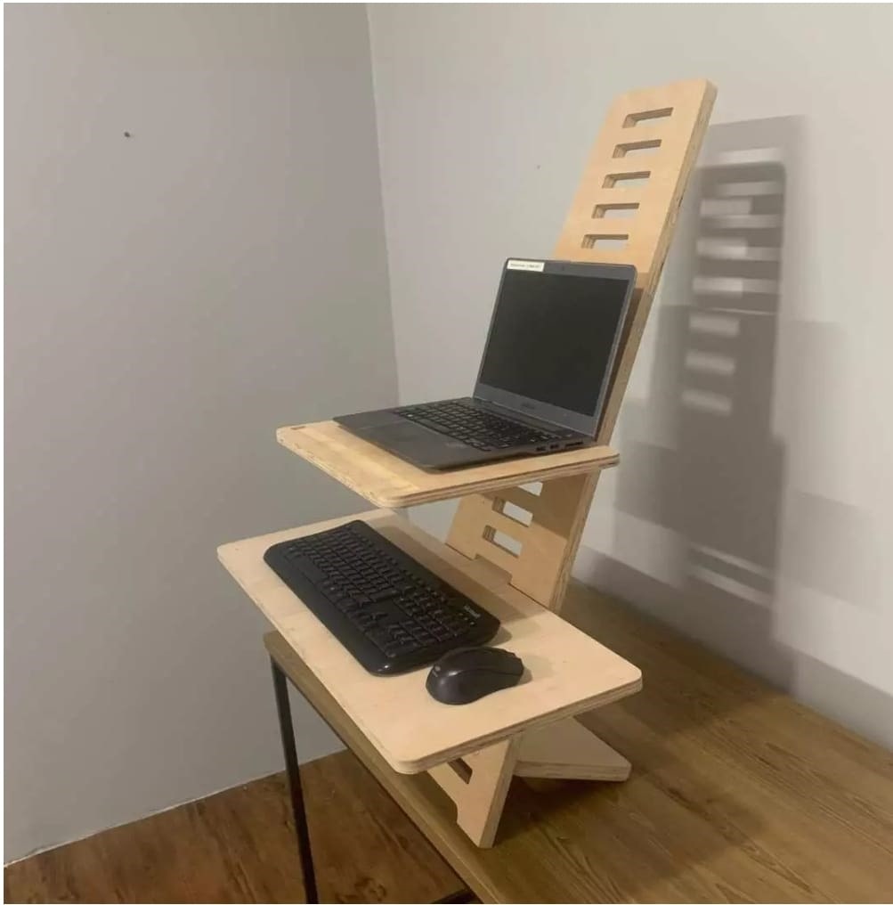 Wooden Laptop Stand with Adjustable Height