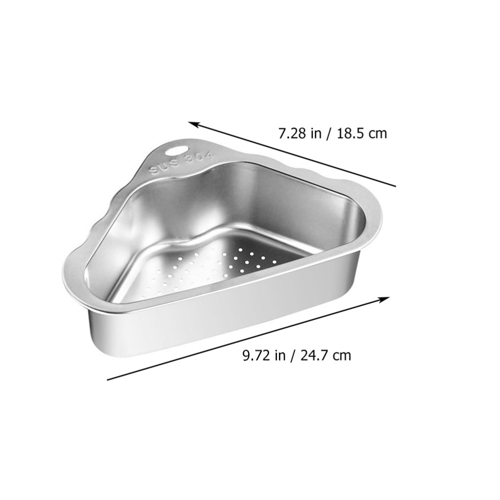 Triangle design stainless steel sink drain basket for kitchen sink to filter waste
