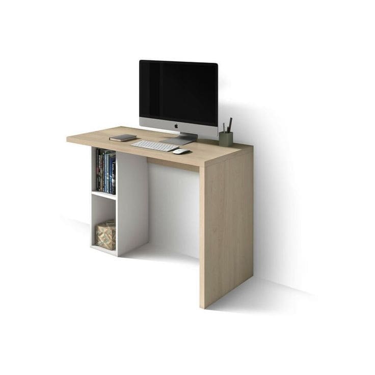 Wooden Computer Desk with 2 Storage Shelves
