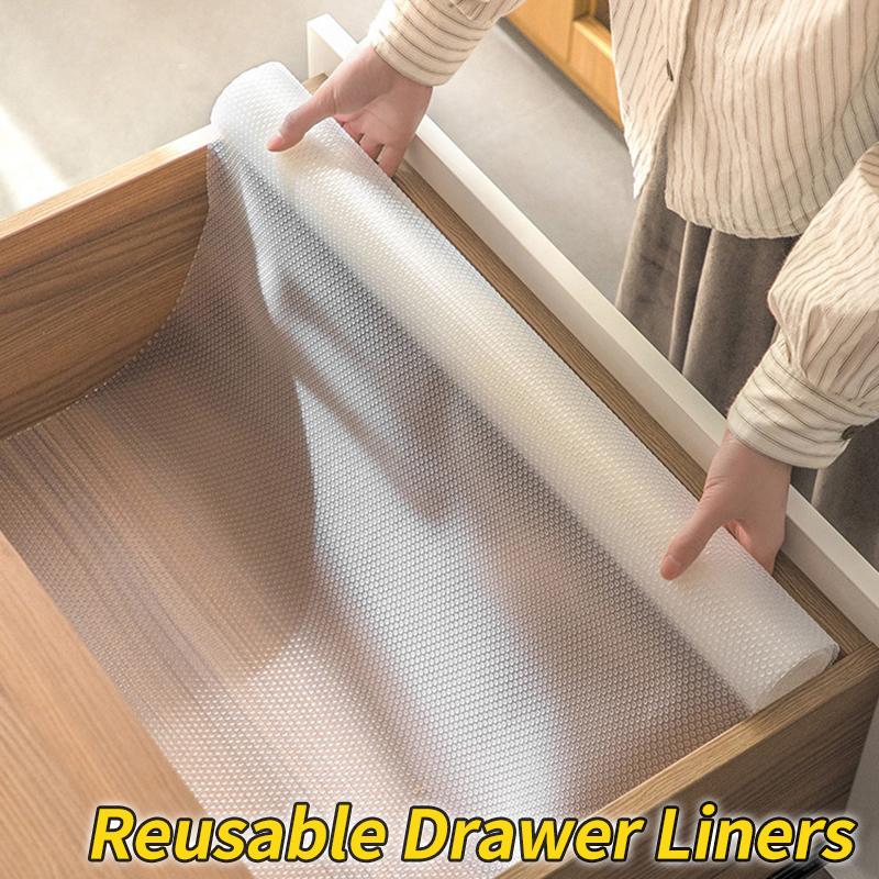 Non-slip drawer liner waterproof moisture resistant reusable in refrigerator and drawers 150x45 cm