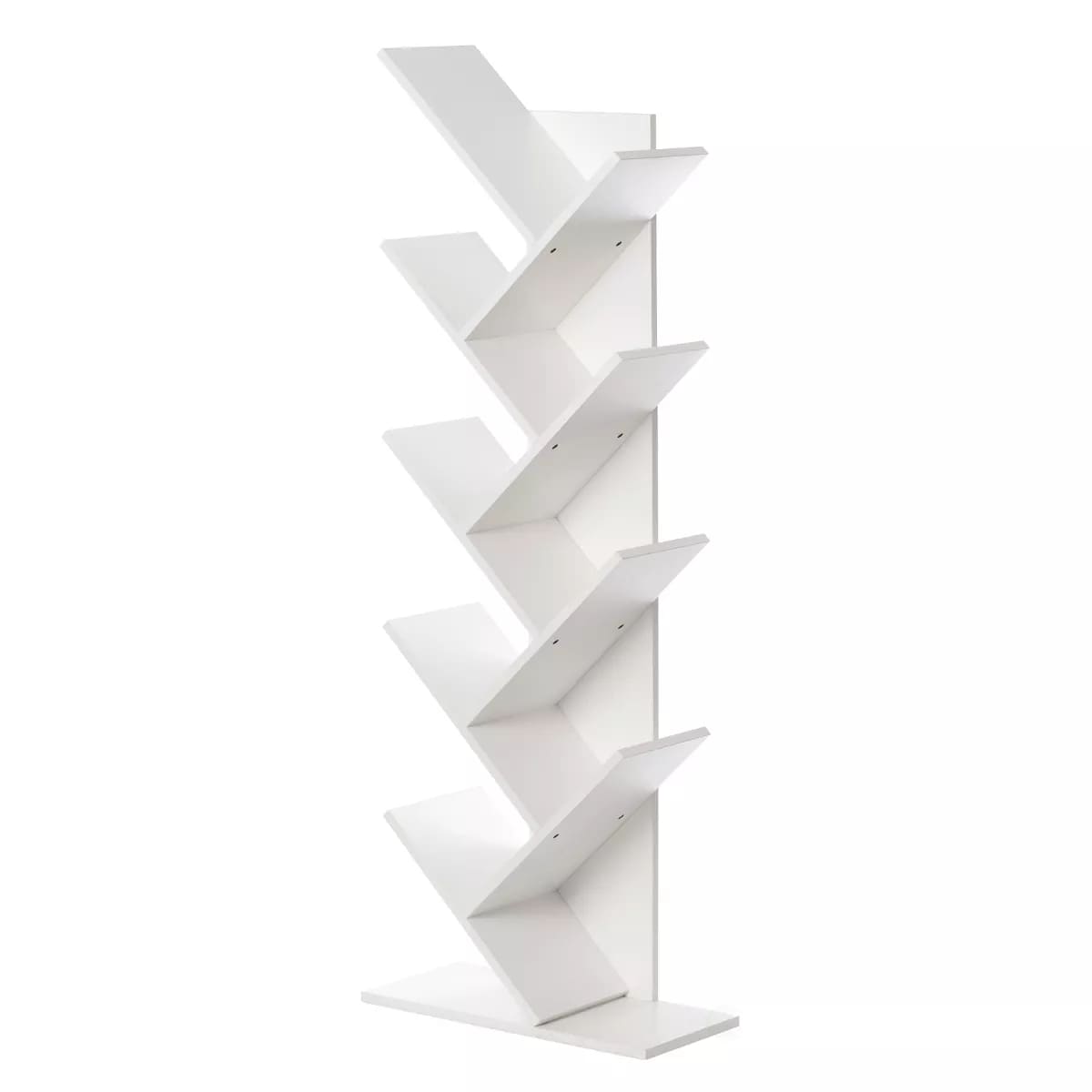Standing Bookcase with 9 Shelves - White