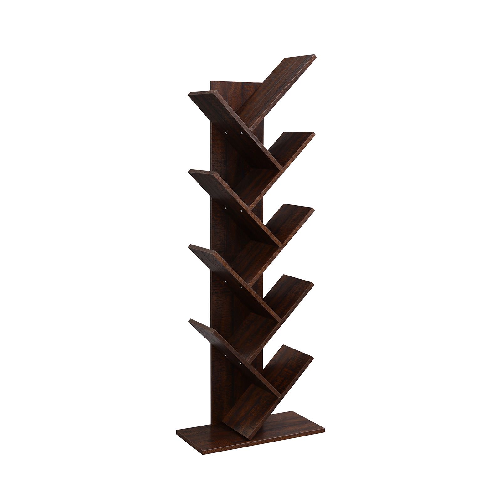 Standing Bookcase with 9 Shelves - Brown