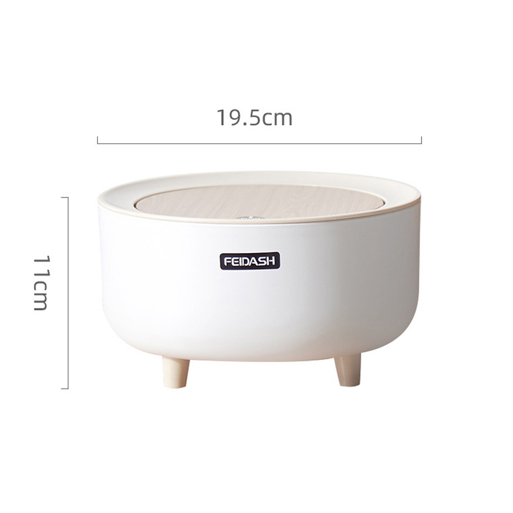 Small desktop trash can is simple in round shape