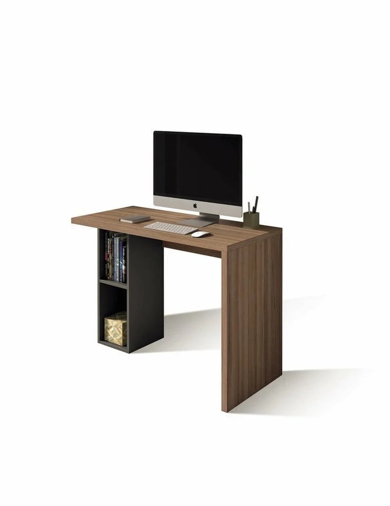 Wooden Computer Desk with 2 Storage Shelves