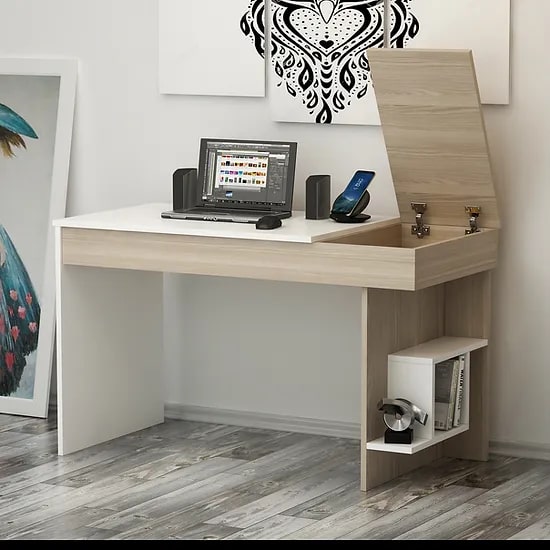 Wooden Desk with Ample Storage Space and Modern Design