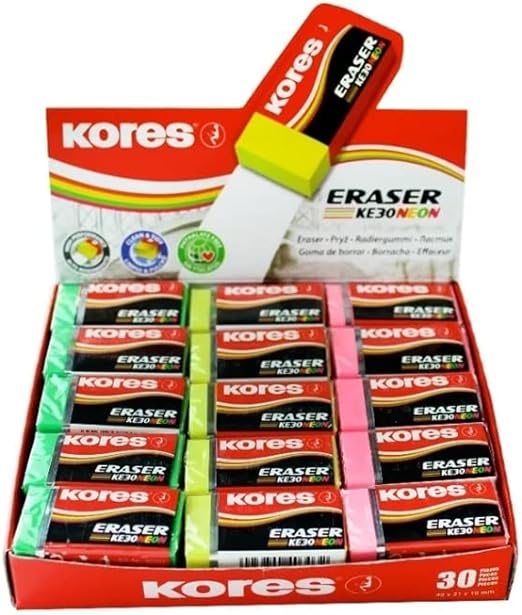 Kores Neon Erasers Set / 6