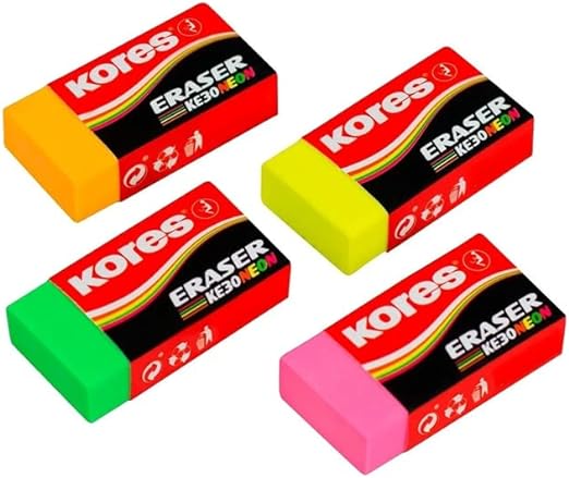 Kores Neon Erasers Set / 6