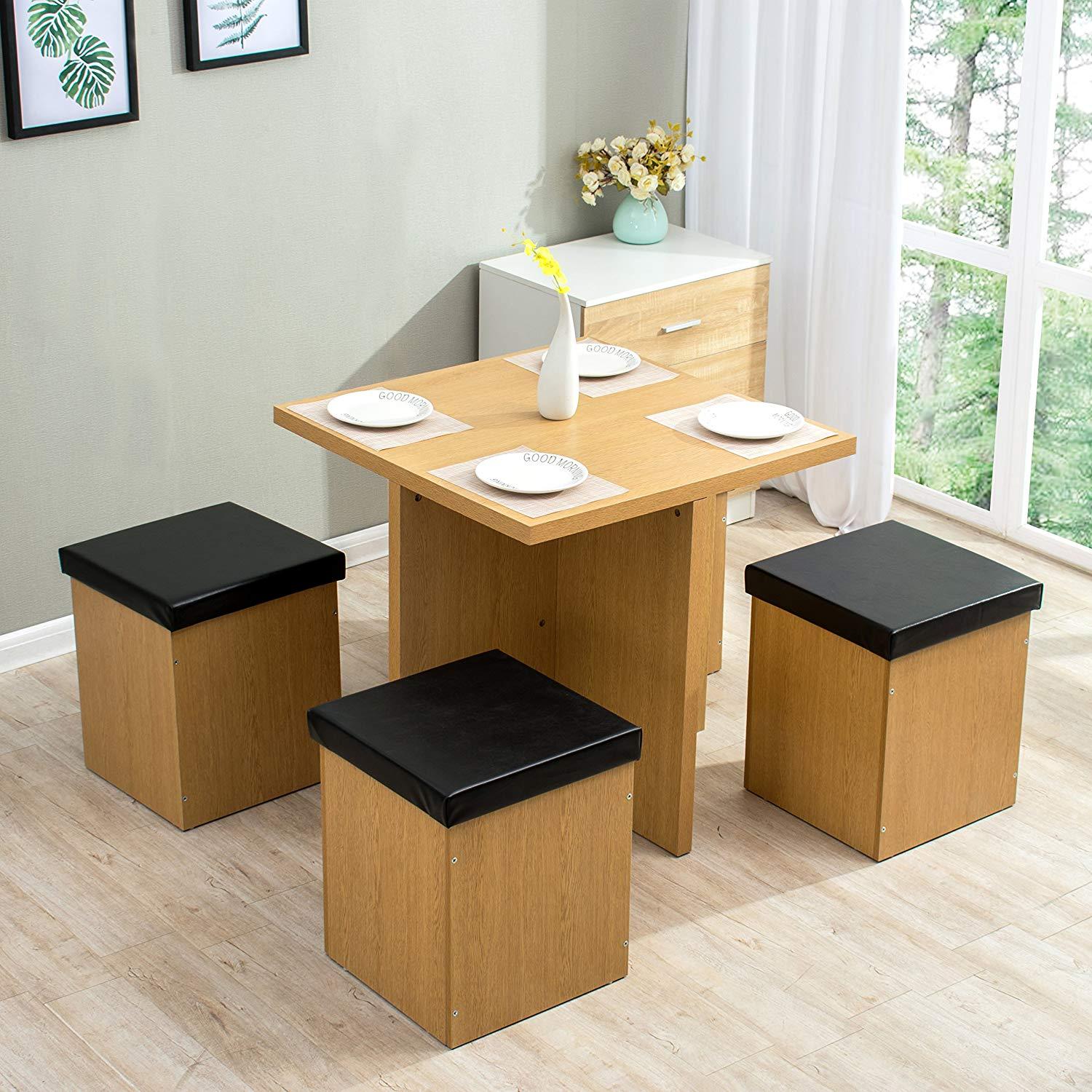 Wooden Dining Set with Small Chairs