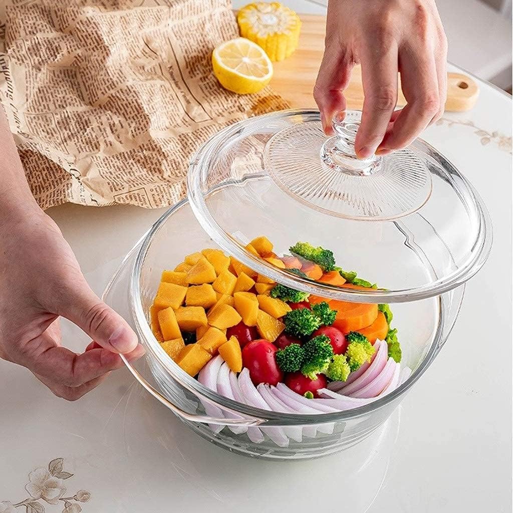Oven and microwave safe serving bowl with glass lid 1 liter