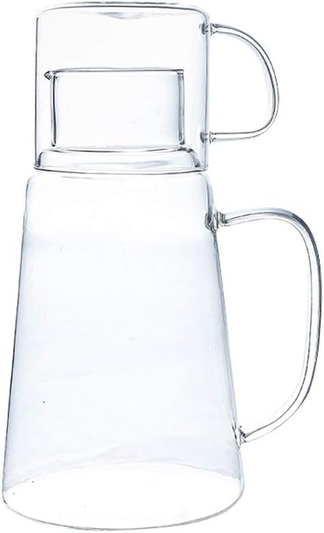 1.2L Borosilicate Glass Water Jug with Large Handle with Small Glass for Hot and Cold Juices