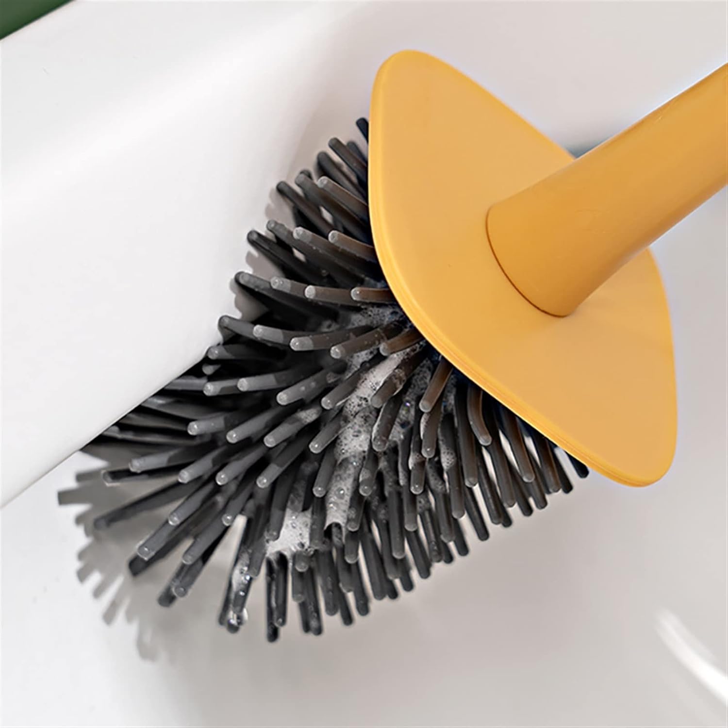 Cleaning Brush Flat Head Flexible Soft Bristles Brush With Holder for clean toilet