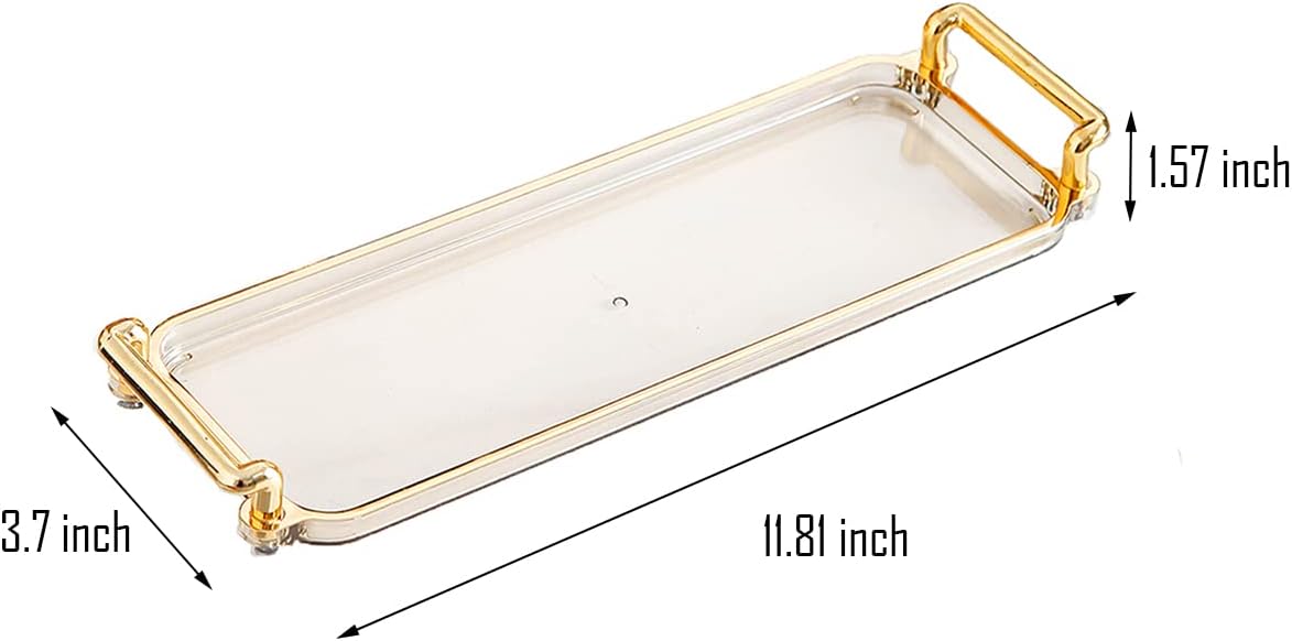 Acrylic Gold Serving Tray with Handles  Serving Breakfast Fast Food Appetizers