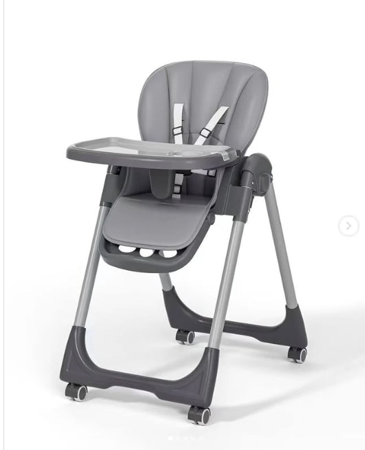 Baby Dining Chair with wheels - Grey