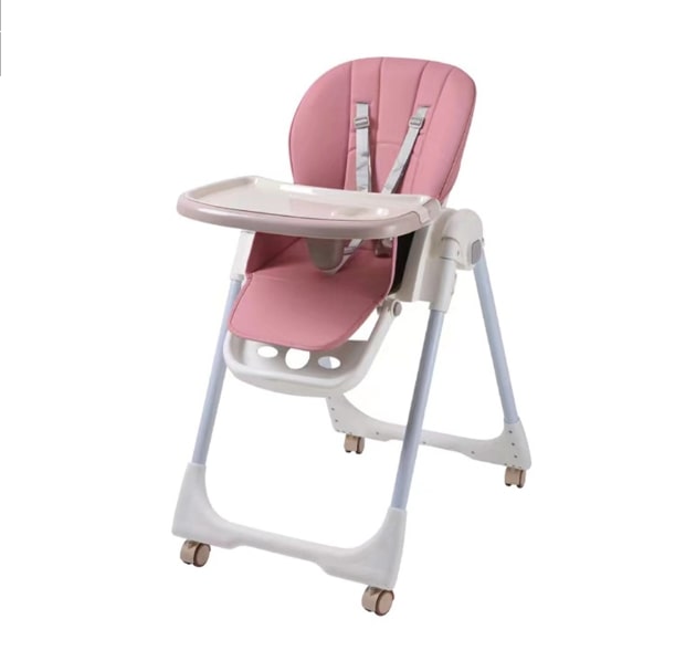 Baby Dining Chair with wheels - Pink