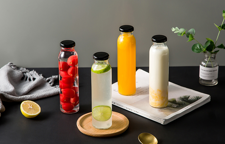 Glass containers for storing juice and other things in the refrigerator