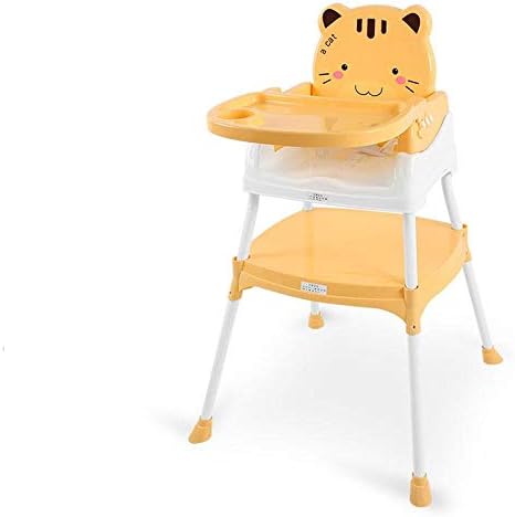 Adjustable Plastic Dining Chair for Children - Yellow