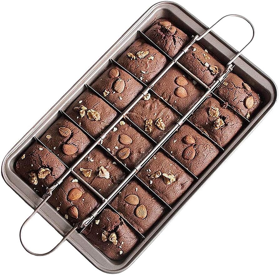 Brownie Tray with Dividers Non-Stick Brownie Pan Square Cake Mould