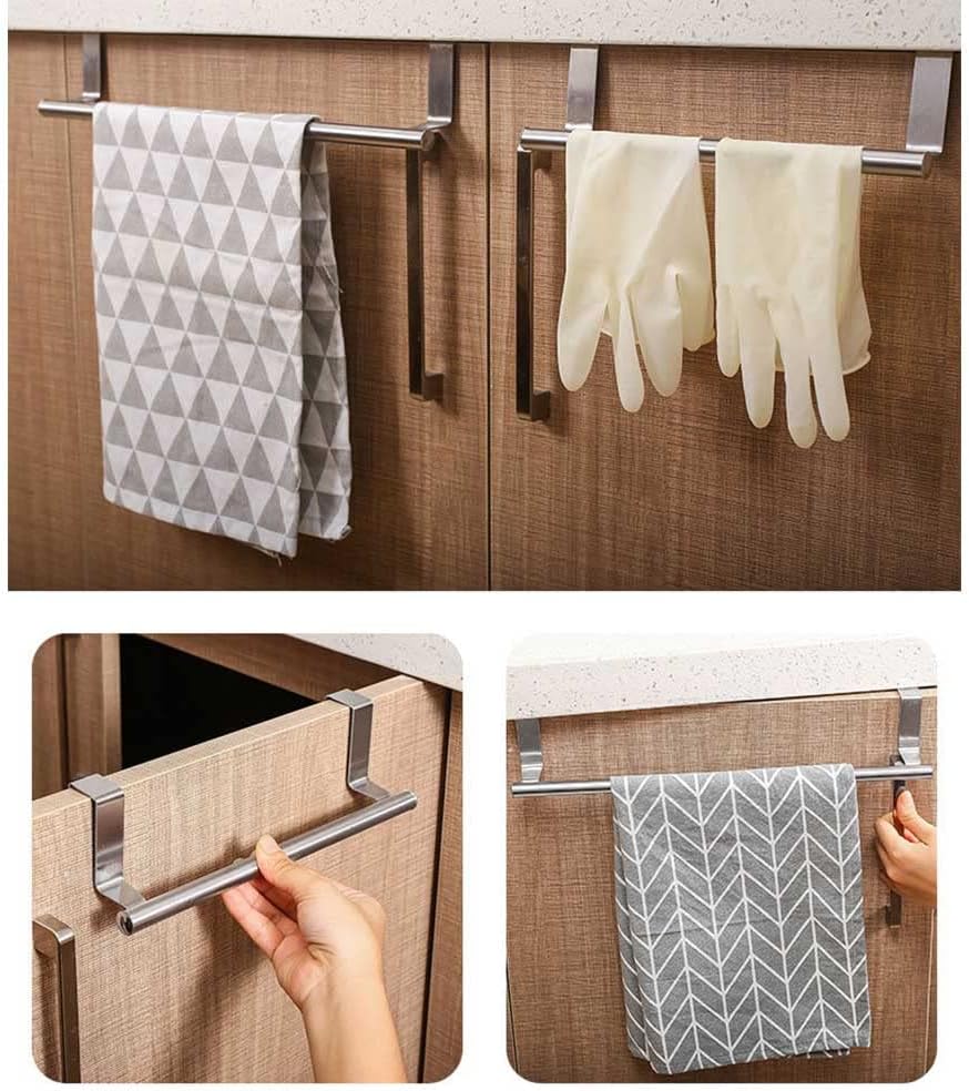 Towel holder for kitchen and bathroom on cabinets