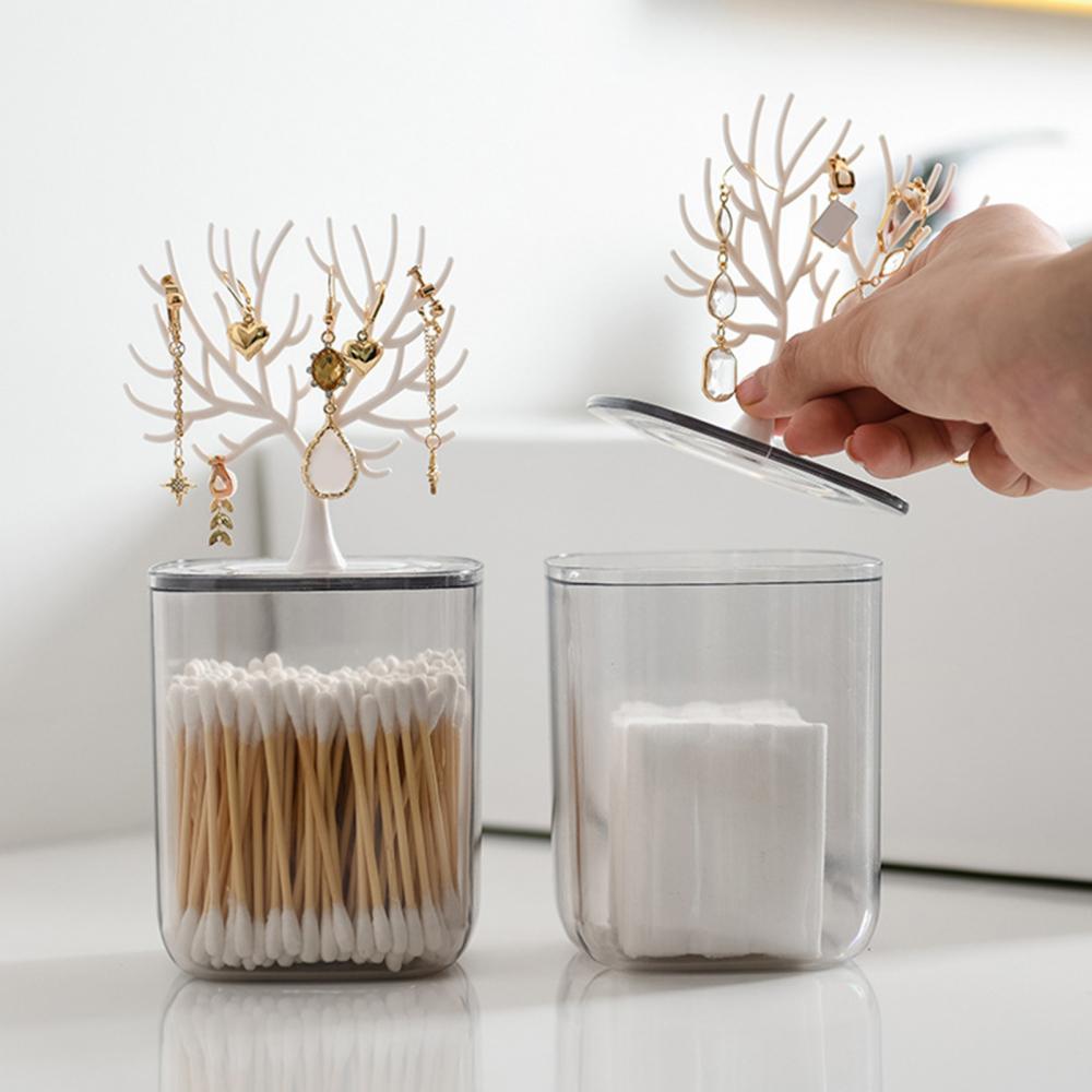 Cotton and cosmetic storage box with beautiful movement for accessories