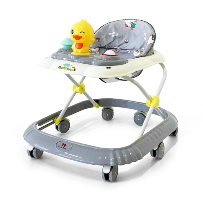 Baby Stroller with Wheels and Music - Grey