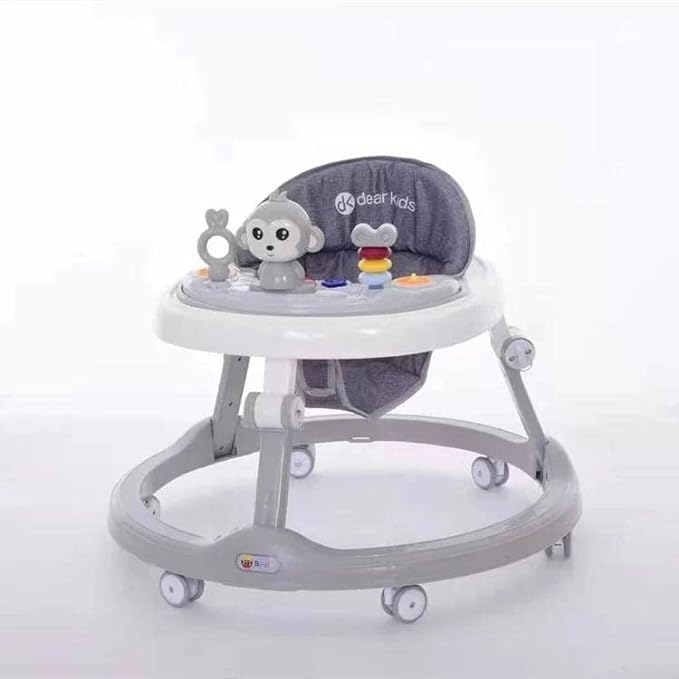 Baby Stroller with Wheels, Music and Games - Grey
