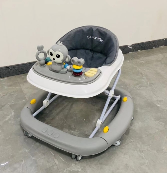 Stroller with Game Board for Children - Gray