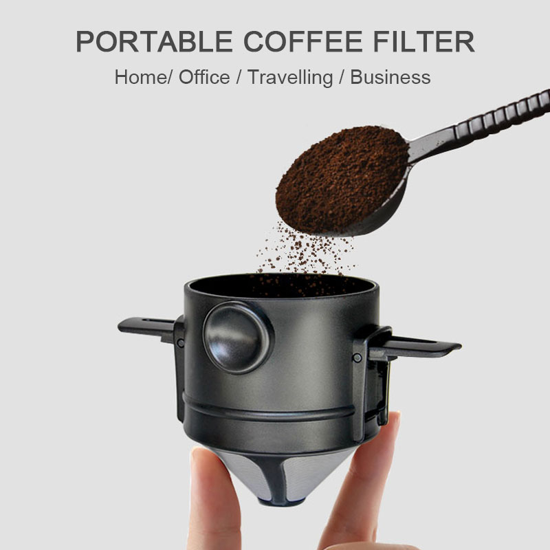 Reusable Coffee Maker, Stainless Steel Cone Coffee Dripper Filter