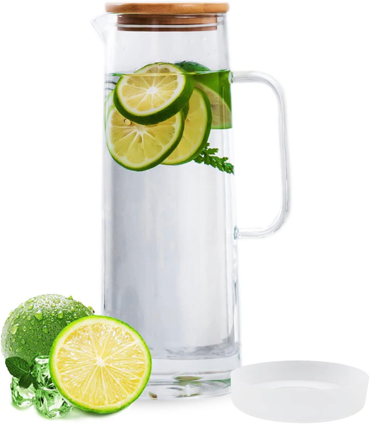 Glass water Pitcher Jug Water Teapot With Handle for family-1000ml