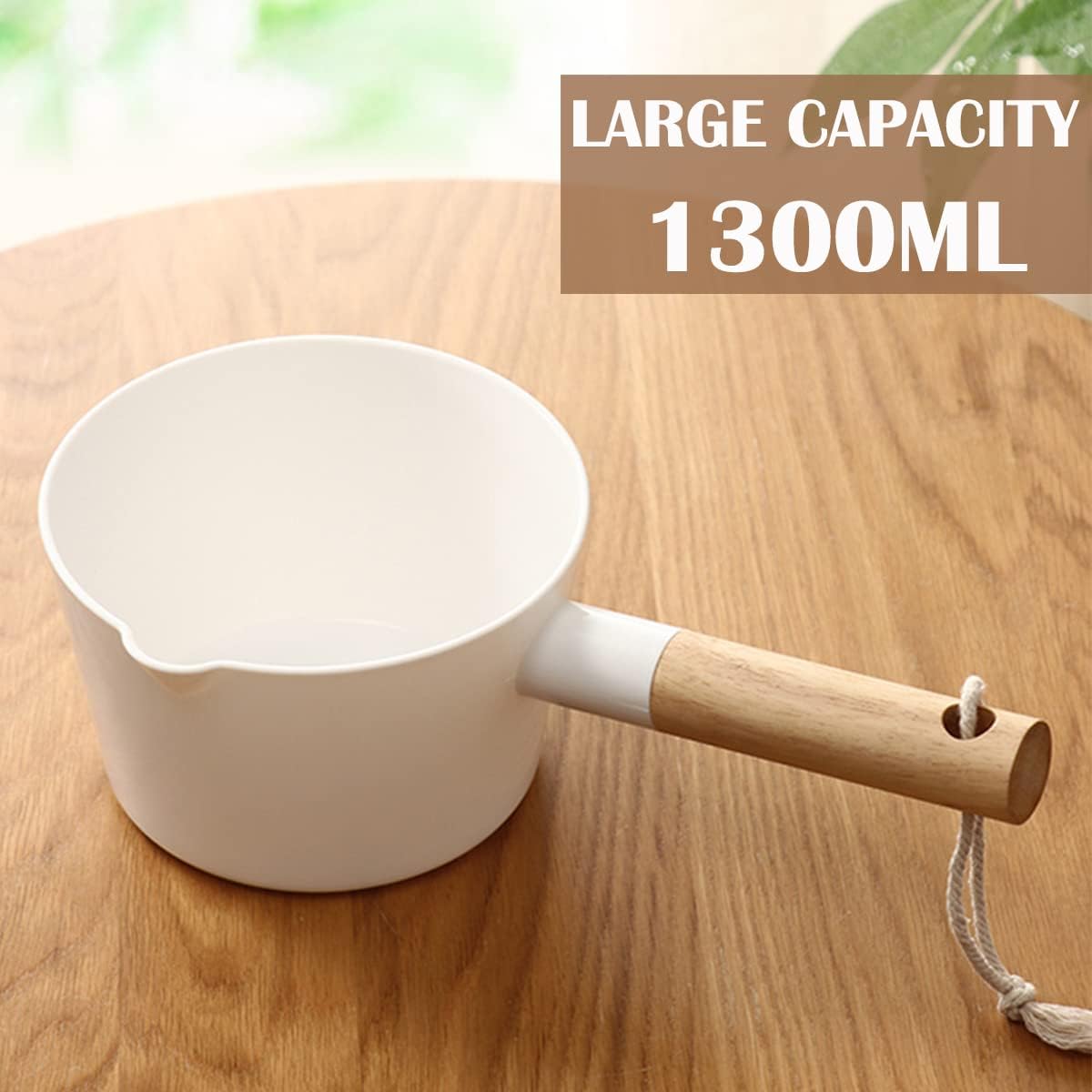 Plastic water scoop with long handle for kitchen and bathroom