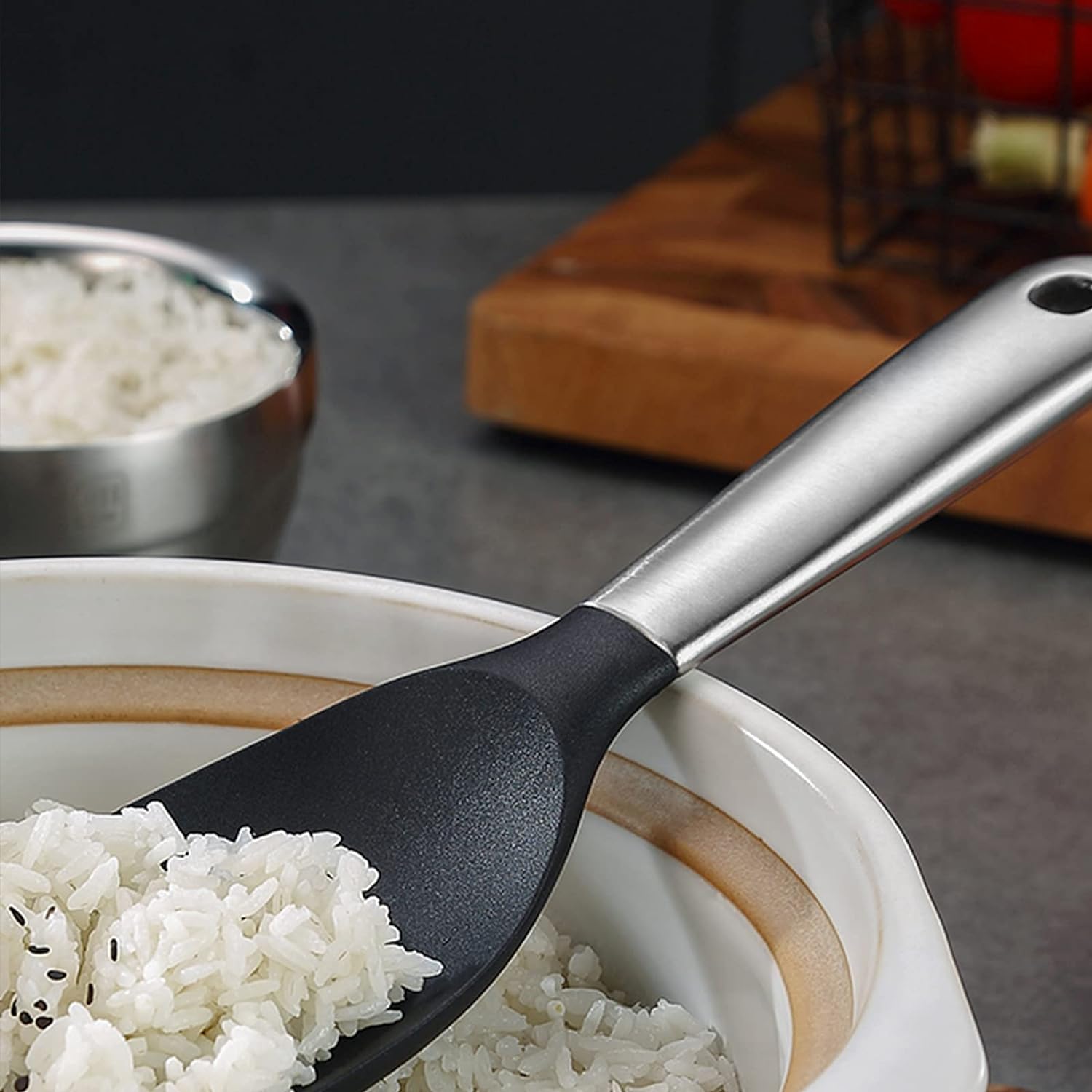 Rice spoon paddle heat resistant silicone rice serving spoon