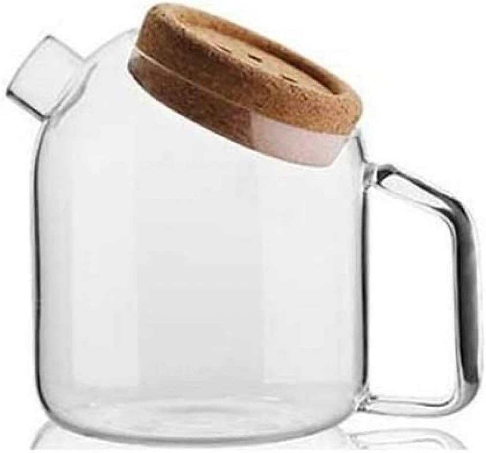 Glass jug with lid for cold and hot drinks, 800 ml