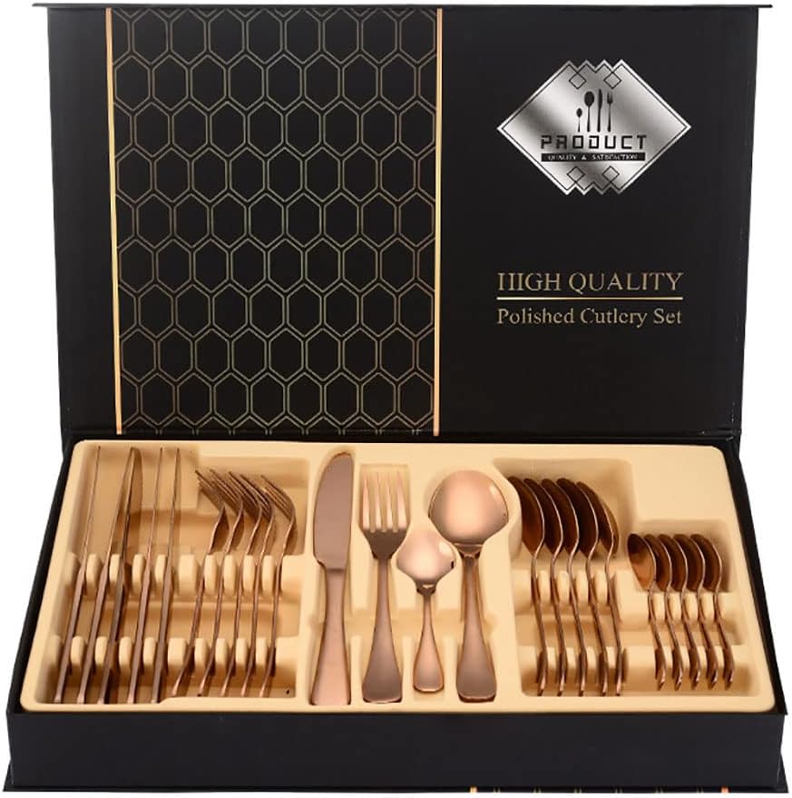 24-Piece Stainless Steel Spoon and Fork Utensil Set