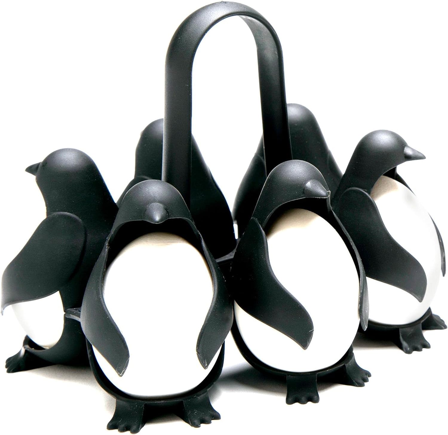 Penguin-shaped egg boiler for hard or soft eggs, holds 6 eggs