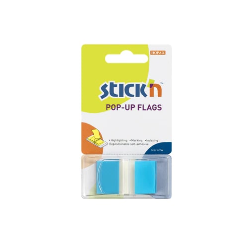 Hopax Stick'n Pop-Up Flags Solid Colors - Blue 45 x 25 mm - Pack of 1