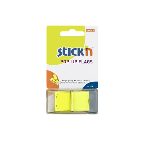 Hopax Stick'n Pop-Up Flags Solid Colors - Yellow 45 x 25 mm - Pack of 1