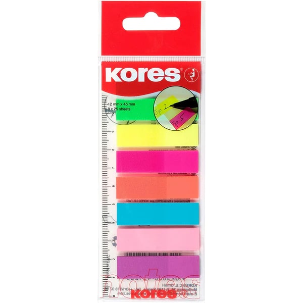 Kores Notes 12x45 mm Flag Index Strips - Pack of 200