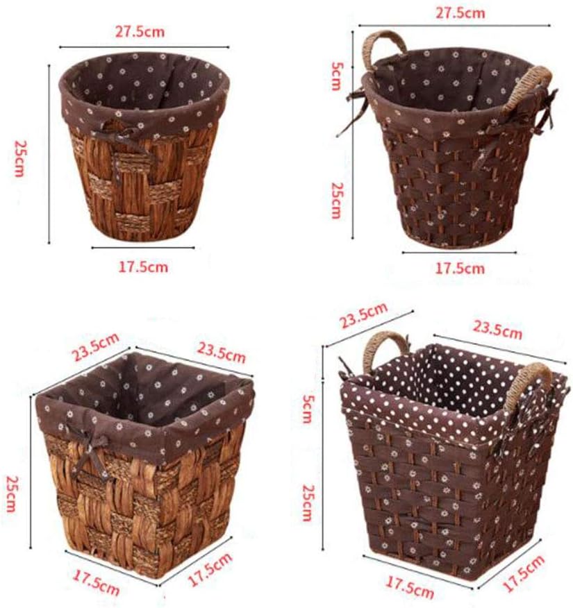 Rattan Trash Basket, Small Wicker Woven Storage Baskets