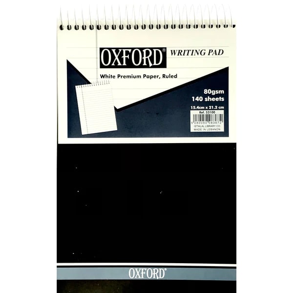 Bassile Oxford 15.4x21.2cm Spiral Flip Legal Pad 140 Sheets White