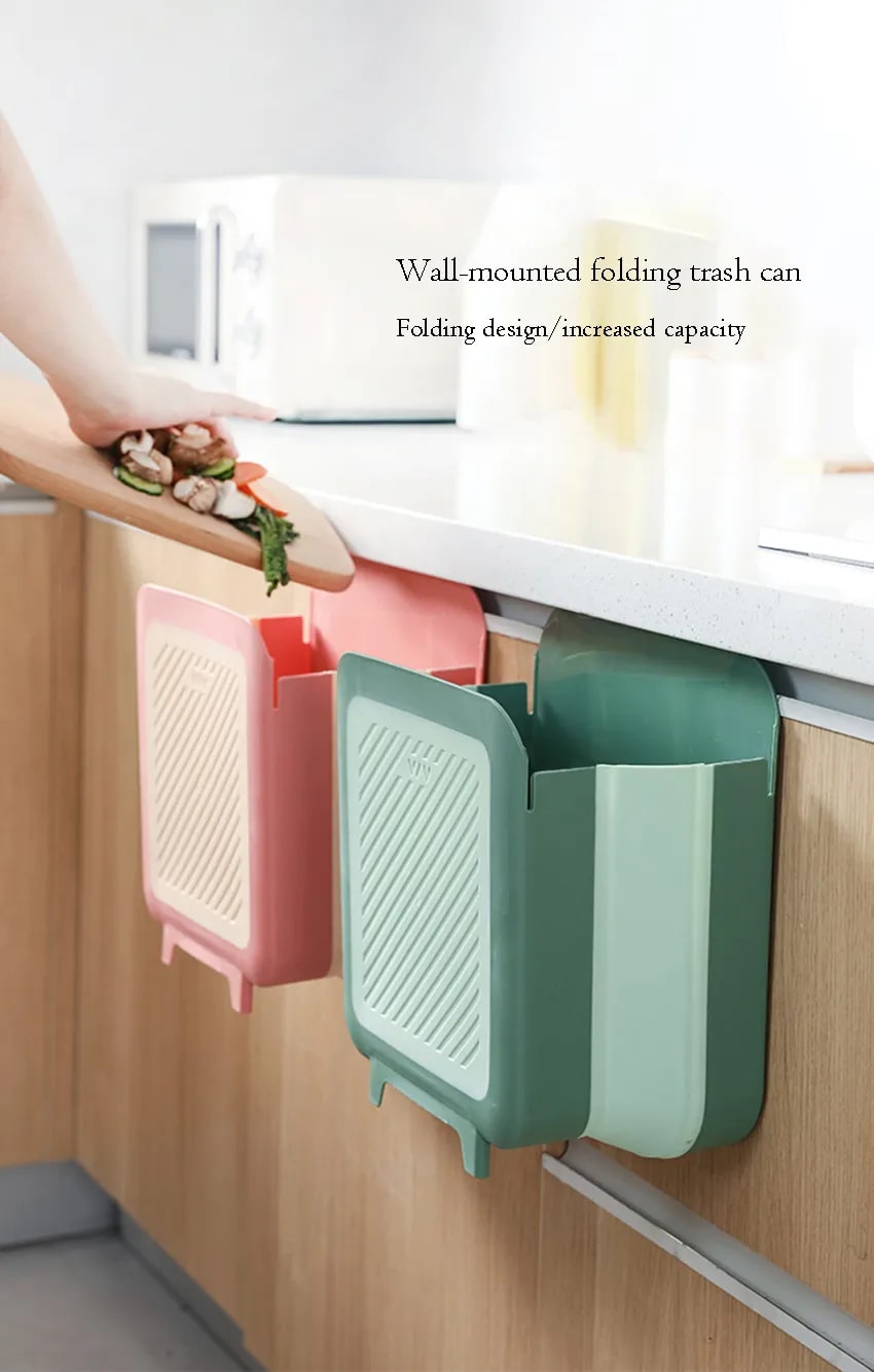 Kitchen Trash Can With Legs Multifunctional Foldable Kitchen Hanging Garbage Can