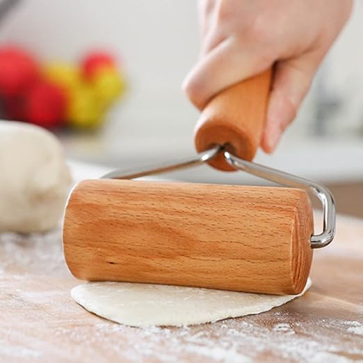 Wooden Rolling Pin for Baking Dough And Pastry Pizza Roller With Handle Non-Stick