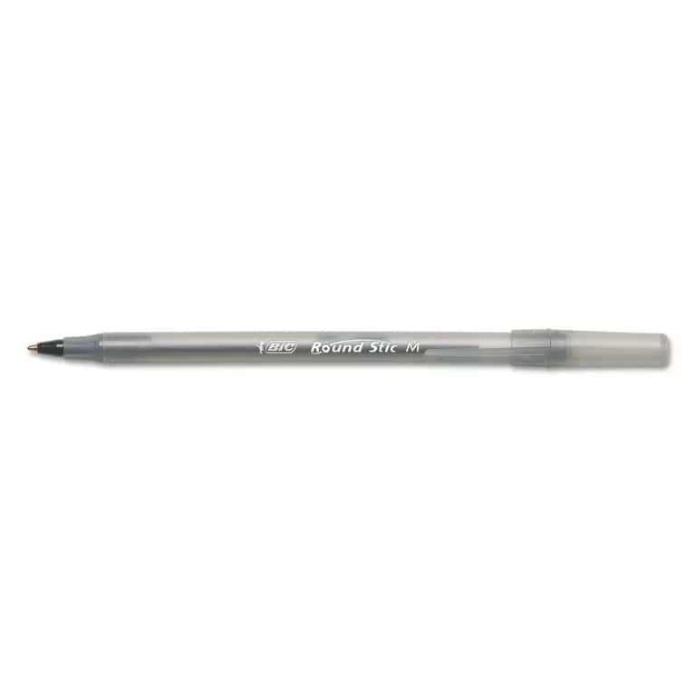 Ballpoint Pen With Cap, Medium Size, Pack Of 12, Black