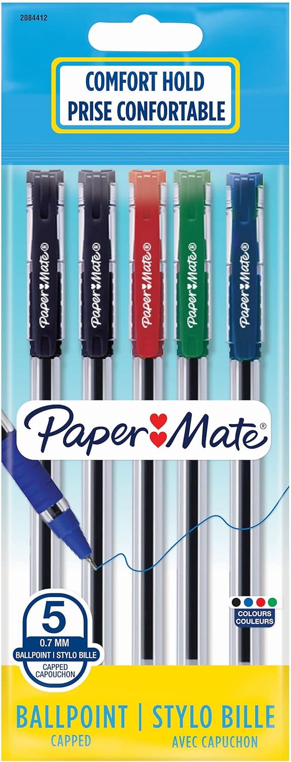 Paper Mate brite - ballpoint pen - assorted colors (pack of 5)