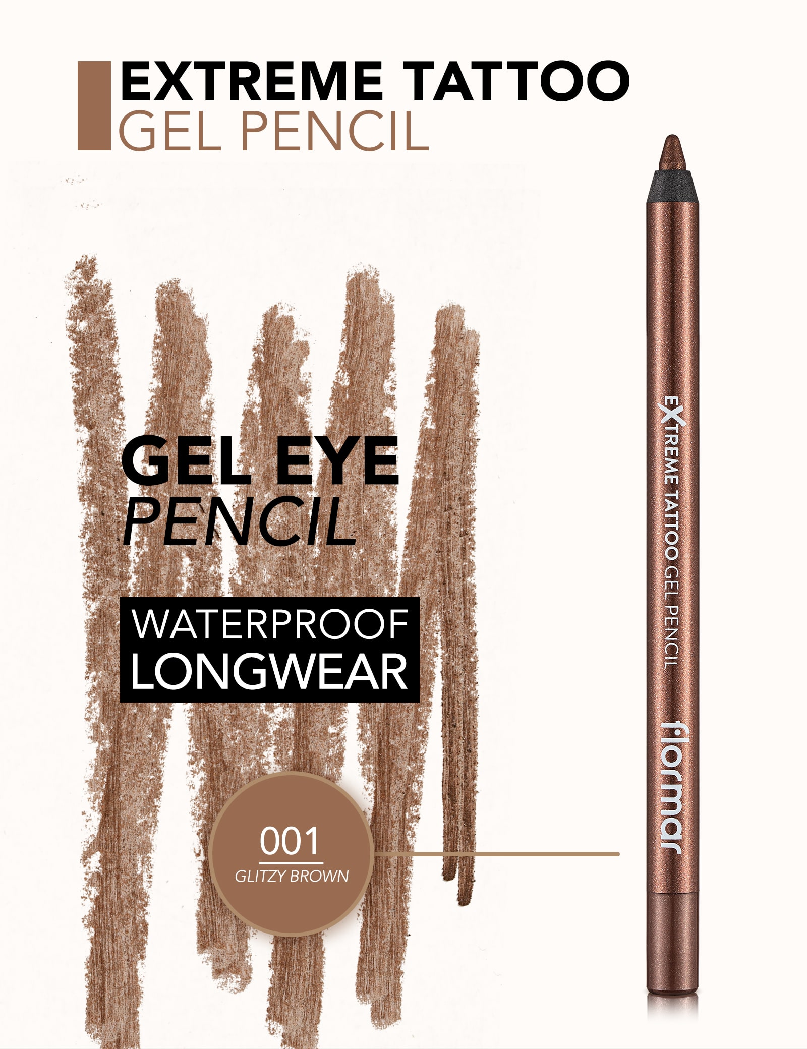 Extreme Tattoo Gel Pen - 001 Shiny Brown