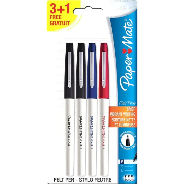 Paper Mate Flair Fine Felt Pen - Assorted Colors (Pack of 4)