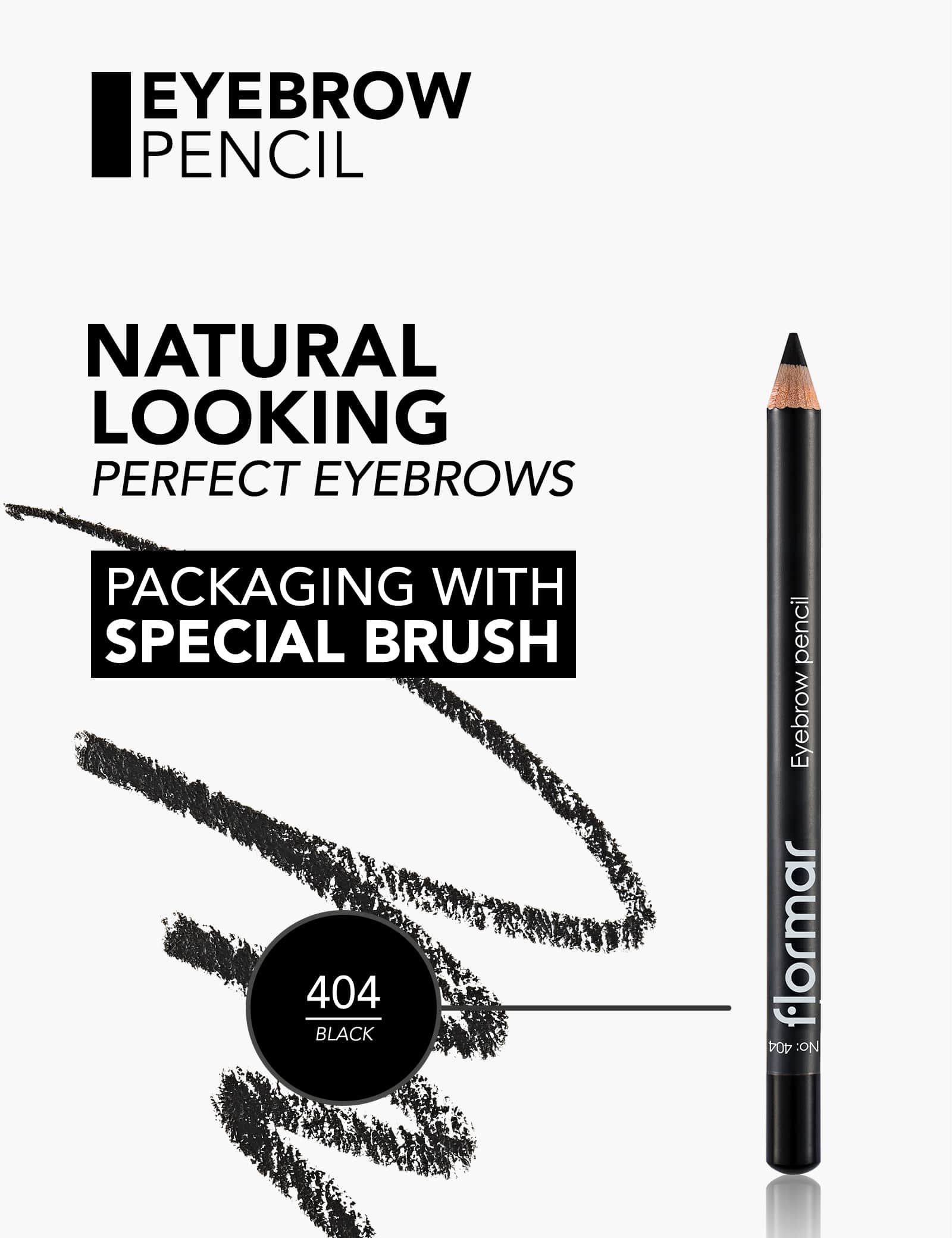 Flormar Eyebrow Pencil - 404 Black