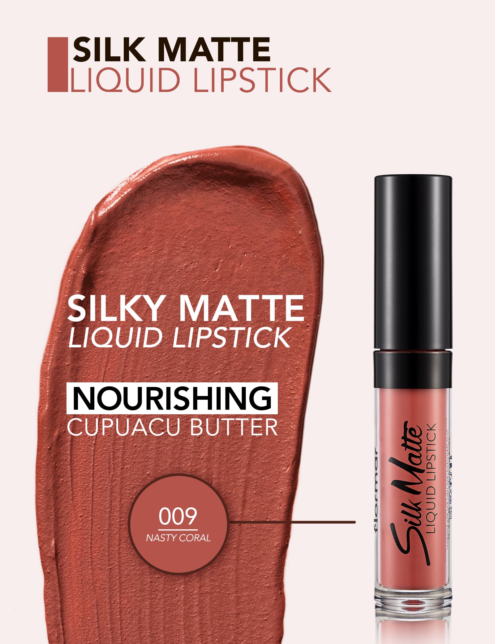 Silk Matte Liquid Lipstick - 009 Nasty Coral